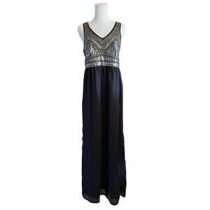 WAYAN Boho Beaded Sequin‎ Bodice Maxi Dress - Size Small